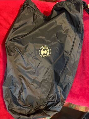 Michael Kors Black Nylon Drawstring Logo Dust Pouch with Gold Accent